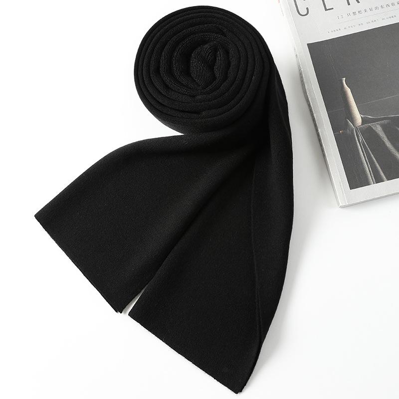 New Men's Wool Scarf, Versatile In Autumn and Winter, Thickened Knitted Monochrome, a Variety of Temperament Simple Cashmere Scarf