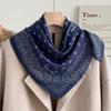 71 meters white chain cotton and linen small square scarf silk scarf women's spring and autumn winter scarf scarf high-end scarf