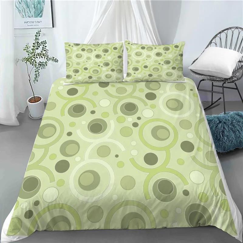 3D Circle Line Geometry Duvet Cover Polyester Queen King Size Quilt Cover With Pillowcase For Kids Teens Home Bedroom Decor Gift