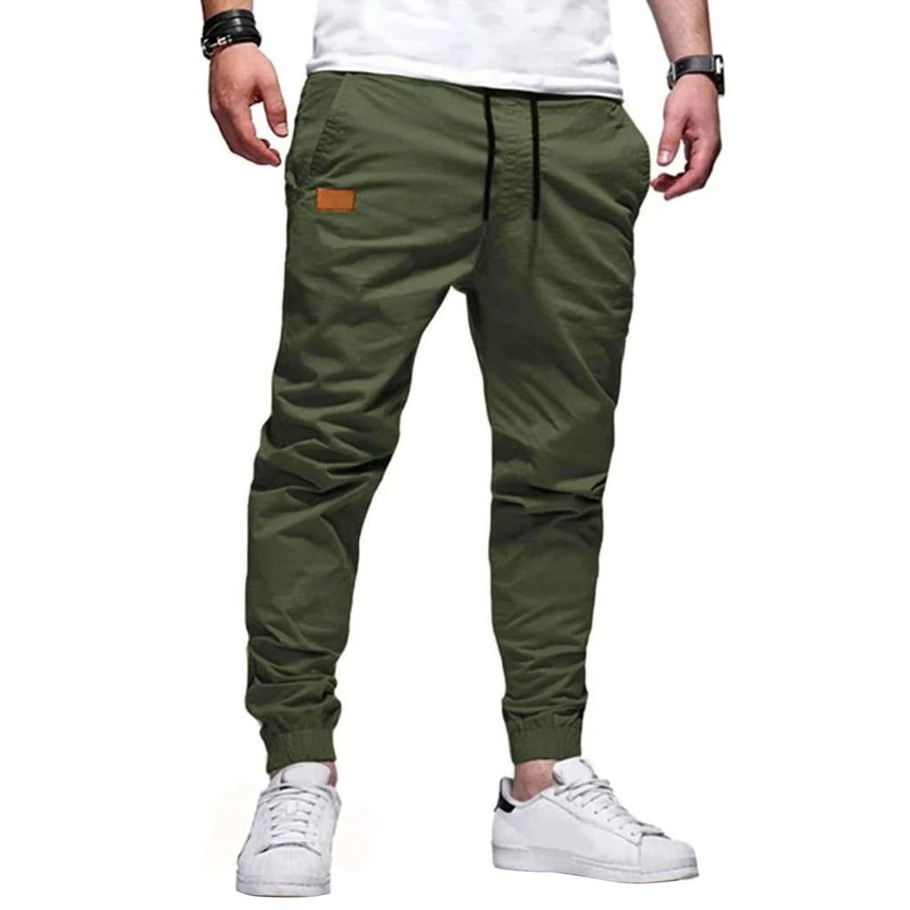 Men's Casual Activewear Relaxed Fit Drawstring Cuffed Athletic Pants