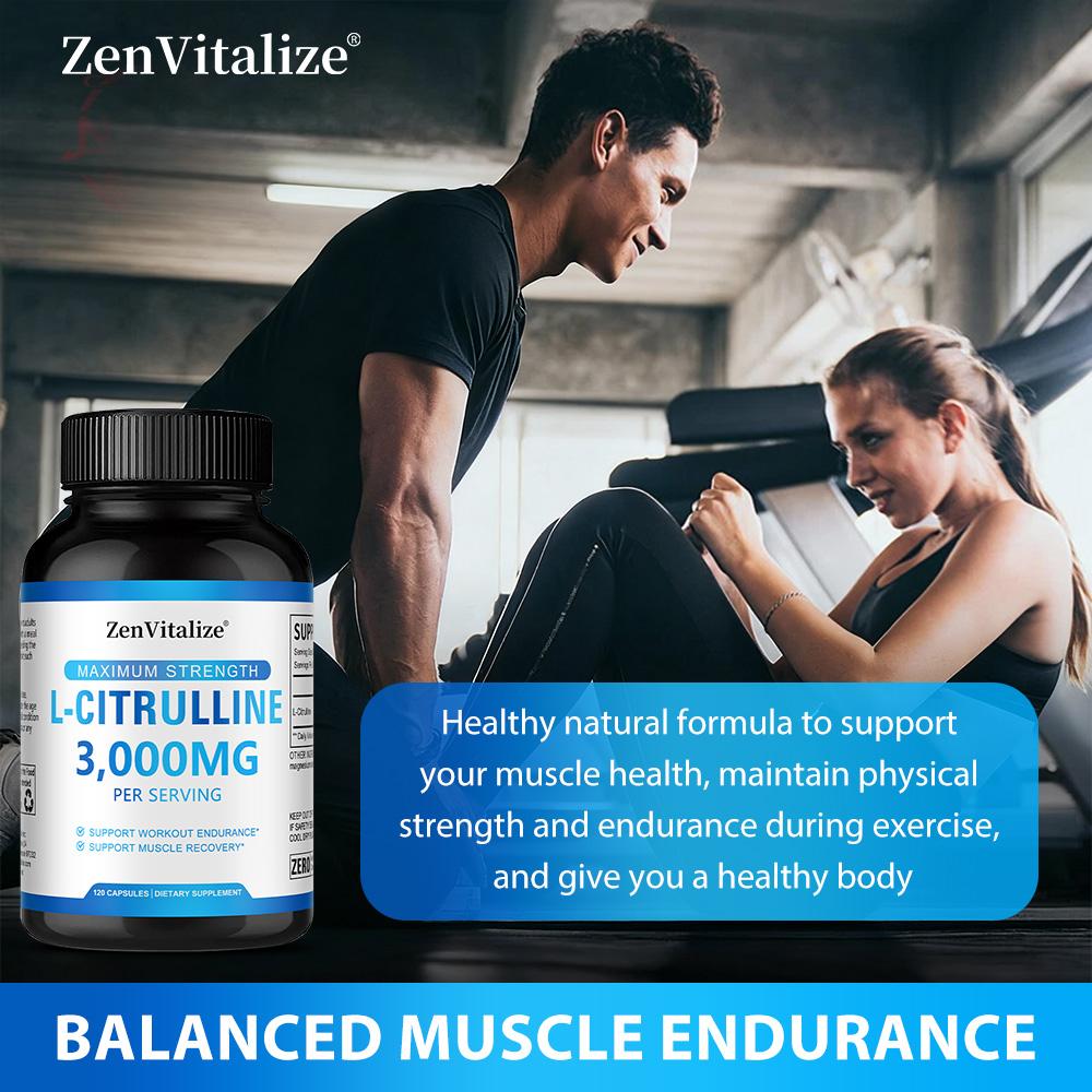 L-Citrine 3000mg Supplement, L-Arginine, Nitric Oxide, 120 Capsules