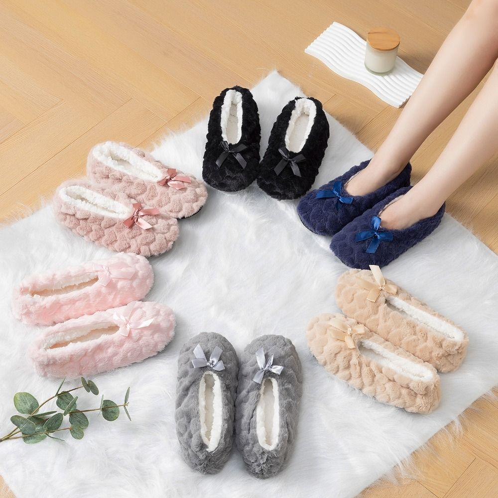 Thermische Plüschsocken mit Anti-Rutsch-Bogen, Schlafsocken, Einfache Winter-Bodensocken für Damen