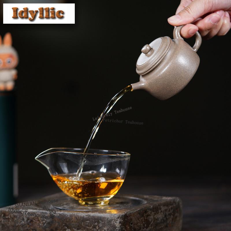 160ml Luxury Yixing Purple Clay Teapots Handmade De Zhong Pot Raw Ore Green Section Mud Kettle Chinese Zisha Tea Set Supplies