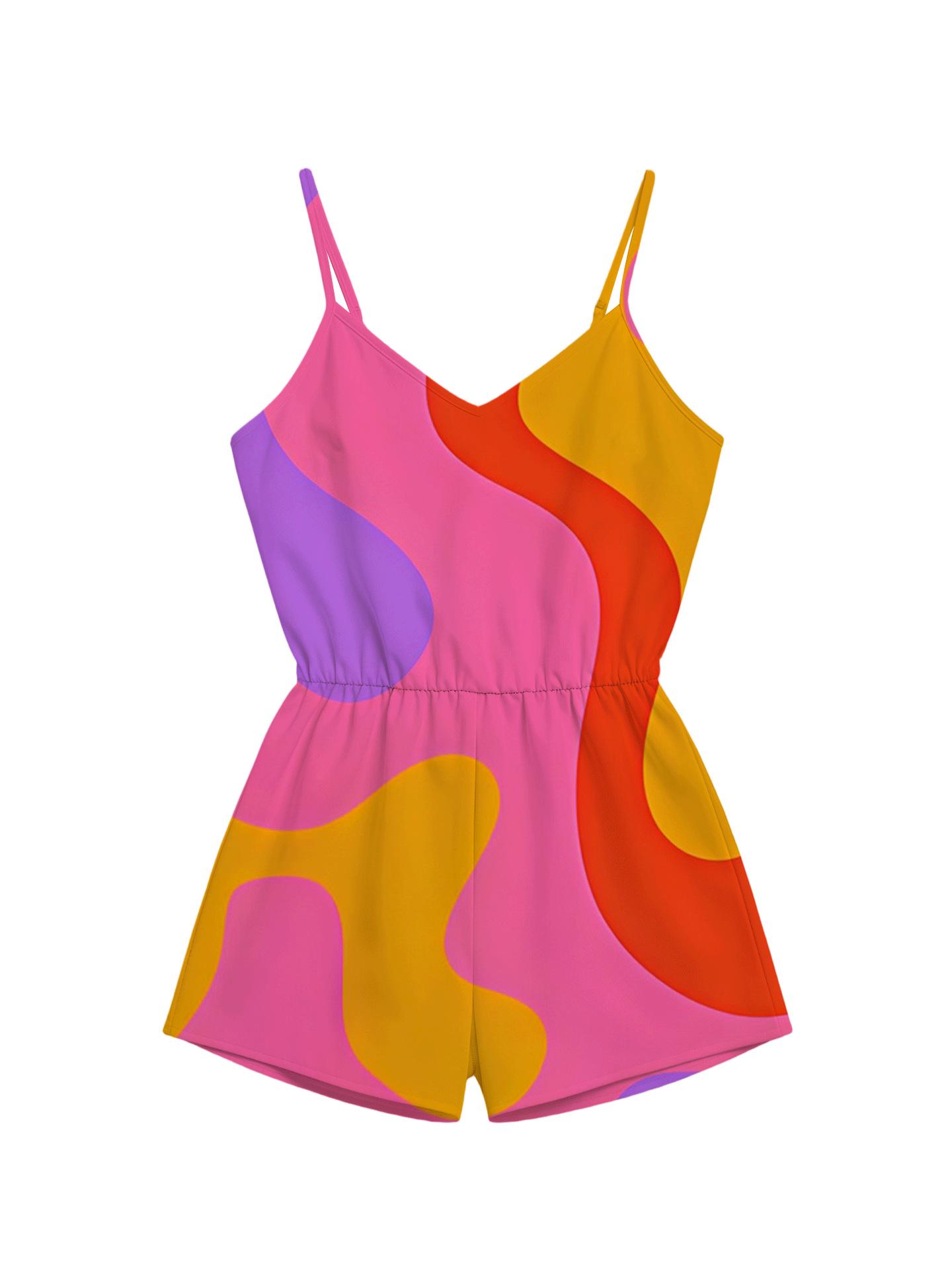 

Custom 3D Print Slim-Fit Spaghetti Strap Dress - European & American Fashion M