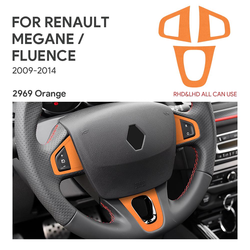 For Renault Fluence Megane 3 RS Scenic 2009 2010 2011-2015 Top Suede Steering Wheel Trim Sticker LHD RHD Interior Accessories