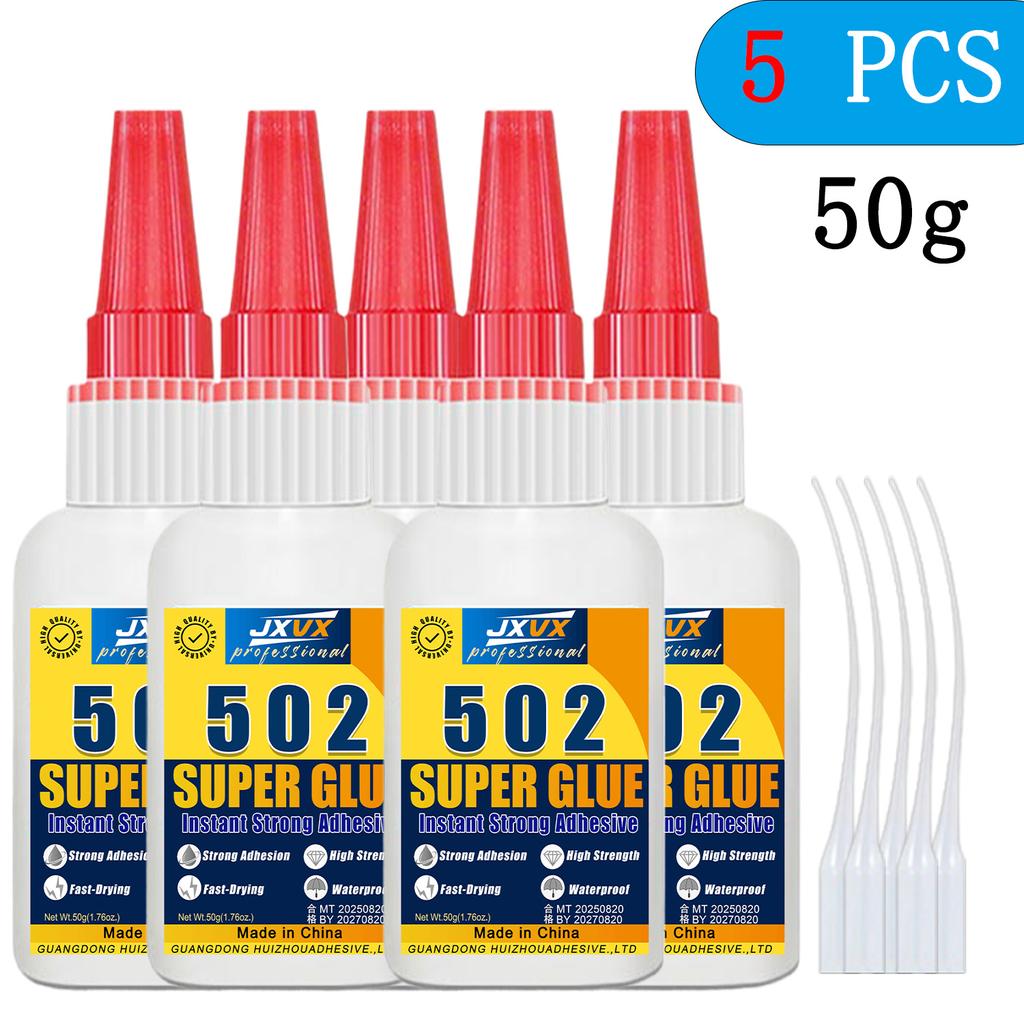 502 Super Glue 3-Second Curing Cyanoacrylate Adhesive Instant Bonding for Metal, Plastic, Glass, Toys Joining and Repair Office Maintenance