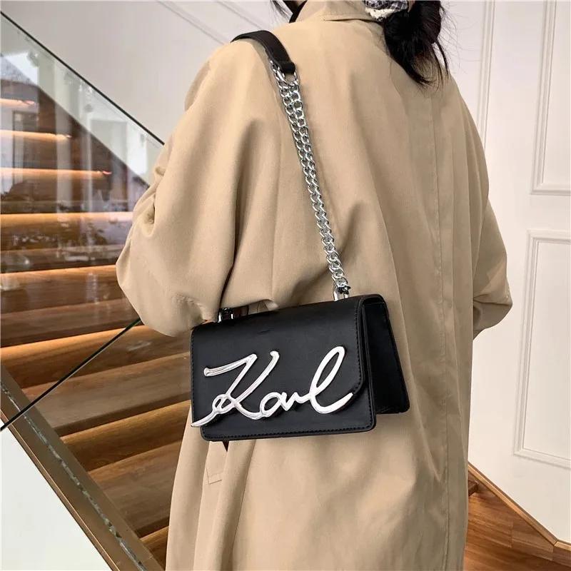 

Fashion Zipper Women Shoulder Bag Leisure Square Tote Bag Chain Half Month Handbag Luxury Designer Female Letter Crossbody Bag
