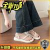 Niche retro design sense toe sandals women's 2025 summer new comfortable skirt thick-soled non-slip beach shoes