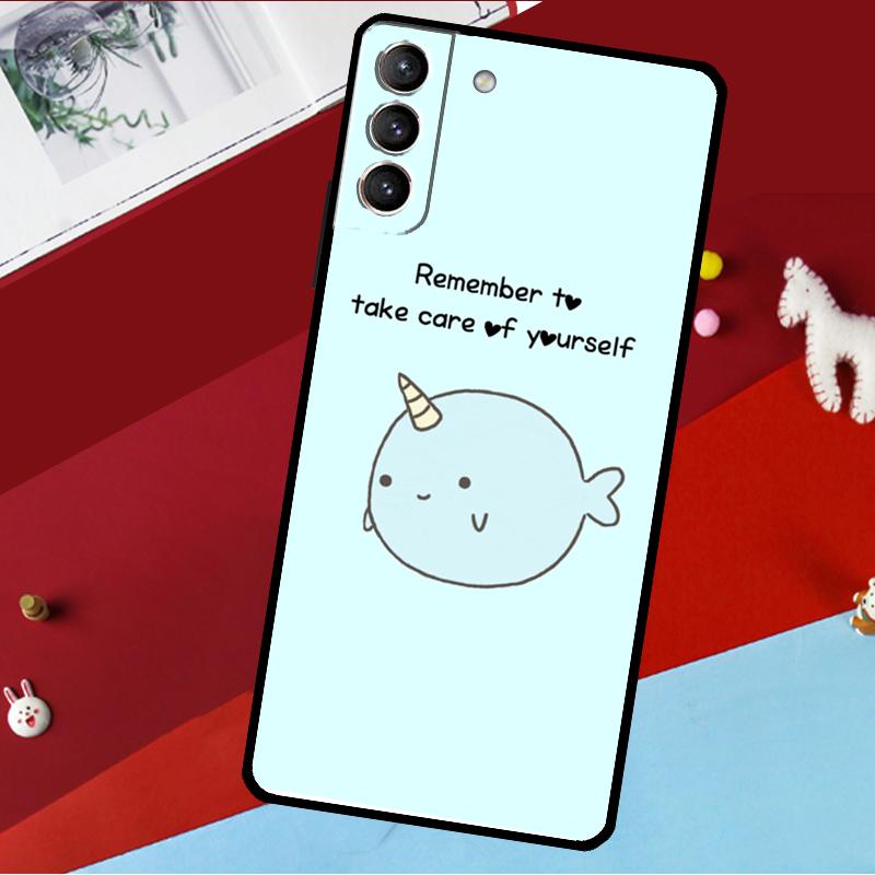 

Cute Sea Narwhal Quotes Funda For Samsung Galaxy S26 Ultra S24 S22 S23 S25 Plus S20 S21 FE S9 S10 S25 FE Phone Case Galaxy S22Ultra