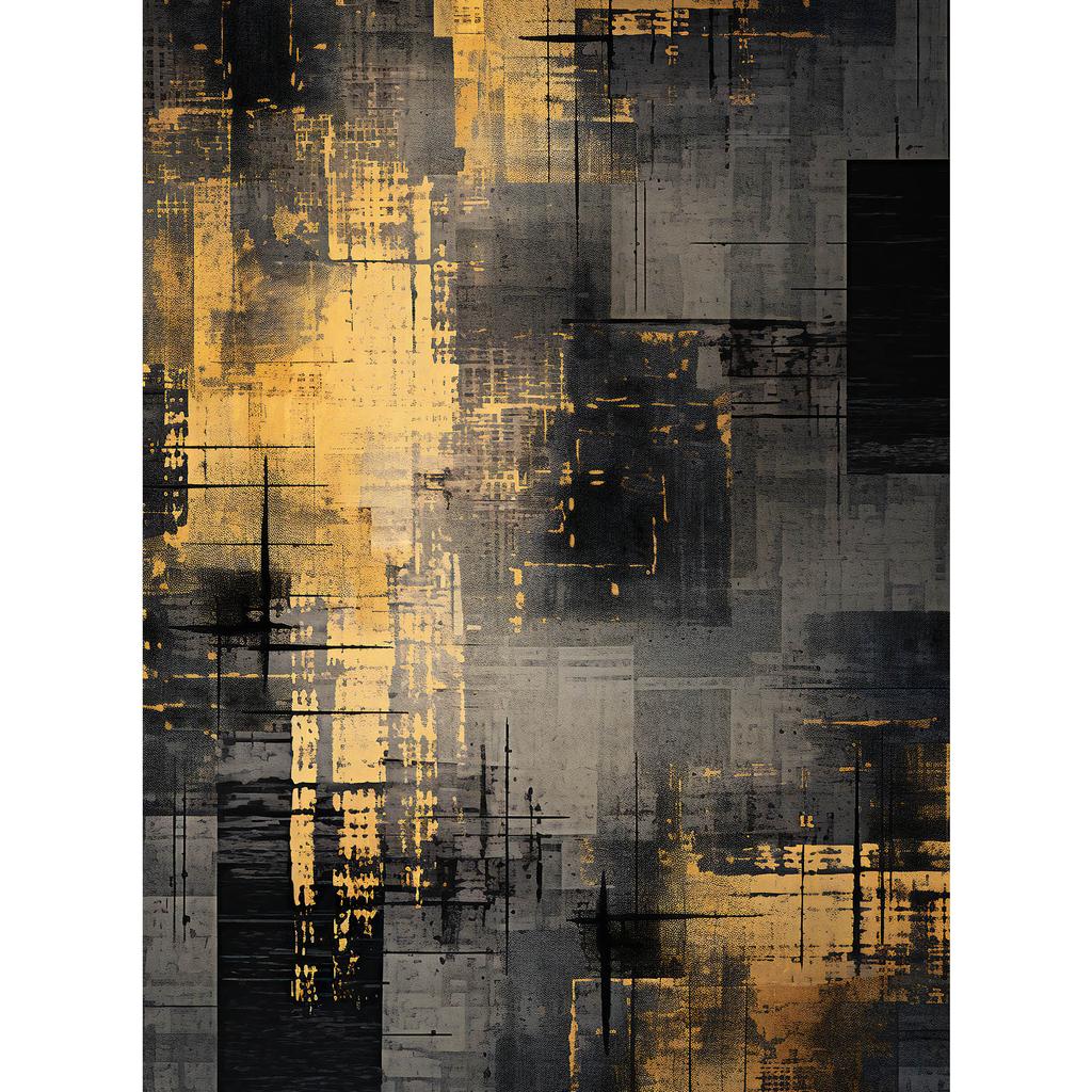 Industrial Minimalism: Shades of Silver and Gold Industrial Minimalism: Shades of Silver and Gold, 50X70 Cm, Gold Aluminum Frame, Matte Paper 230