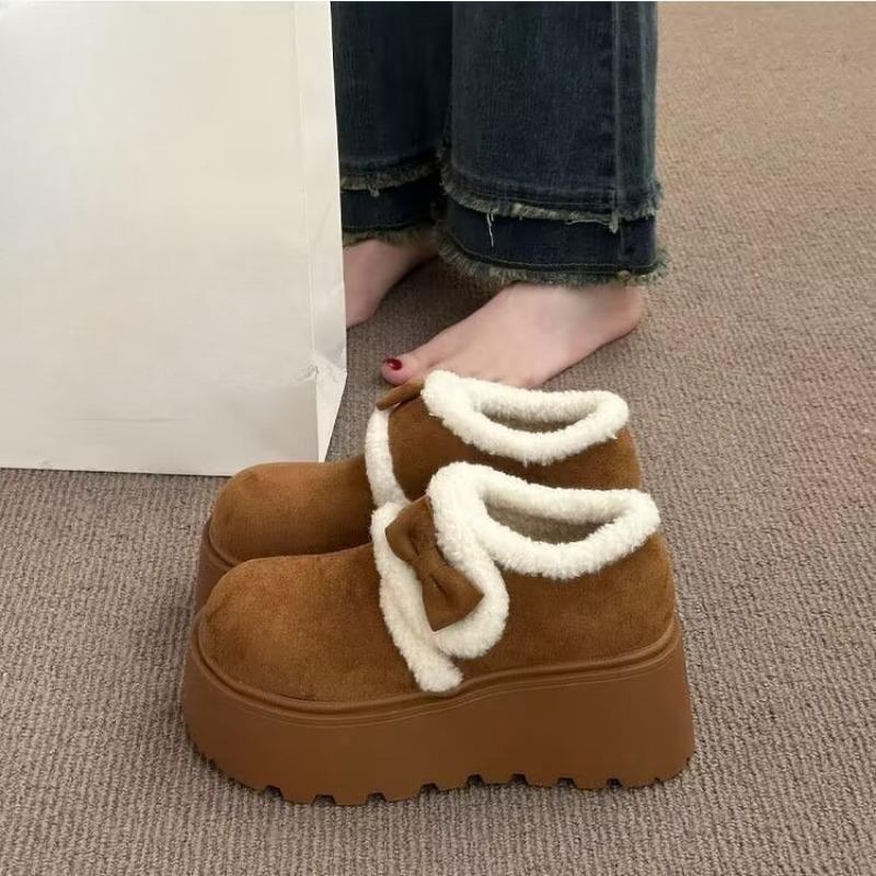 Thick-soled Warm-weather Cotton Shoes for Women, New Style, Retro Design, Warm-keeping Shoes