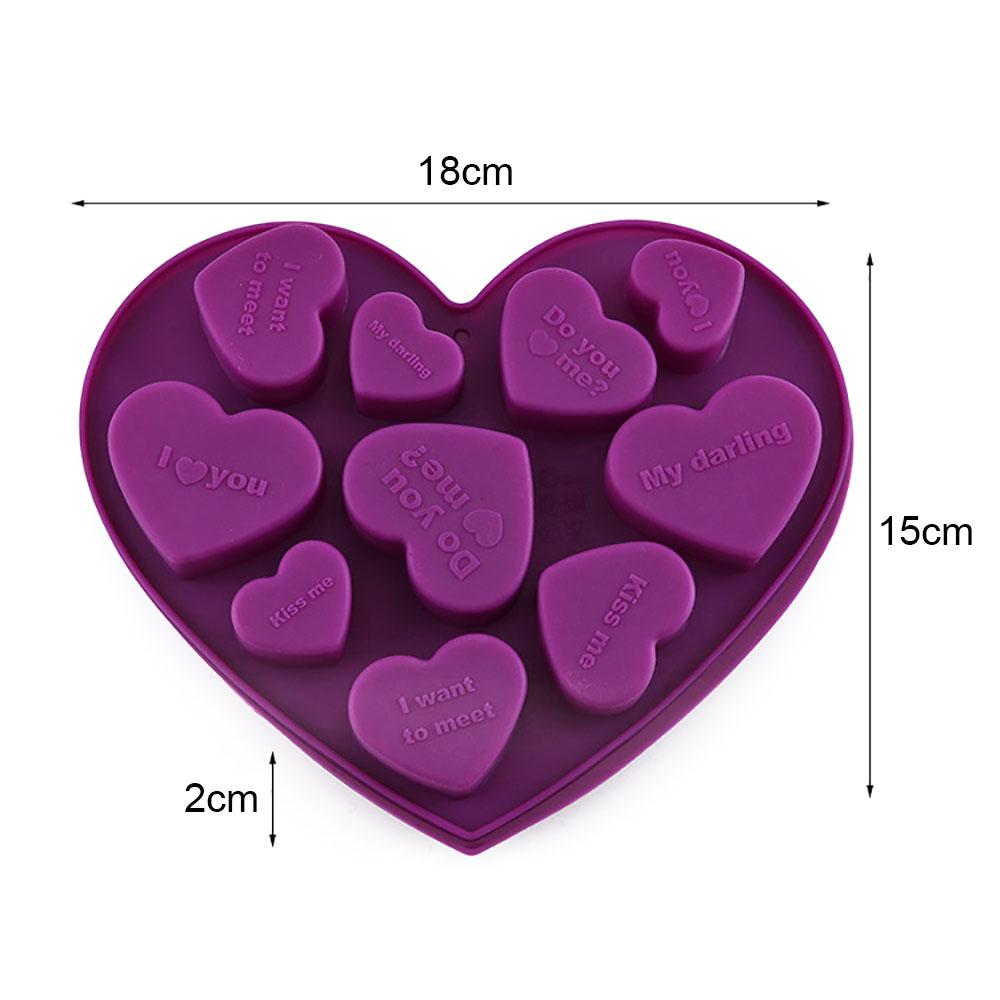 Siliconen World Silicone Chocolate Mold English Heart-shaped Cookie Fondant Cake Decorating Tools DIY Baking Molds Baking Pan
