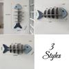 Nordic Style Wall Wooden Fish Row Shelf Cafe Living Room Decorative Pendant Wall Baffle Bookshelf Home Decoration Accessories