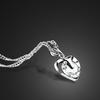 Heart-Shaped Pendant Necklace Single Inlaid Gemstone Platinum-Plated Women'S Simple Collarbone Chain Cold Wind