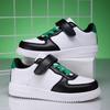 Children's Breathable White Waterproof Velcro Leather Sports Shoes for Boys & Girls