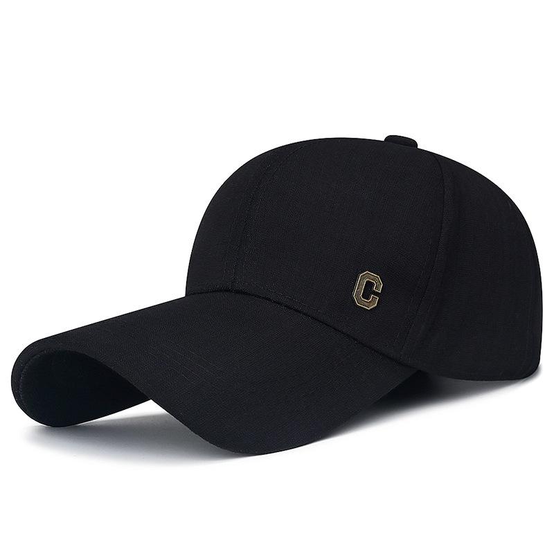 Men's Spring Autumn Baseball Cap Letter Long Brim Cap Summer Sunscreen Sun Hat
