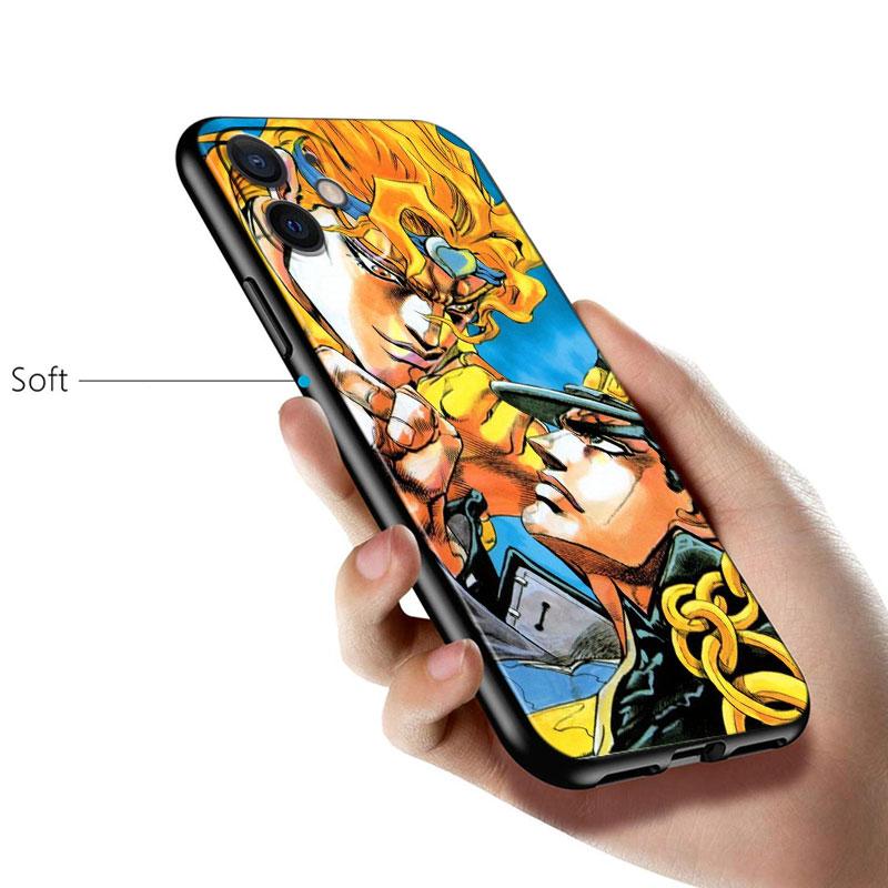 Cartoon Anime JoJo Jotaro Kujo Cover For Apple iPhone 14 13 12 11 SE XS XR X 7 8 6 mini Plus Pro MAX 2020 Black Phone Case