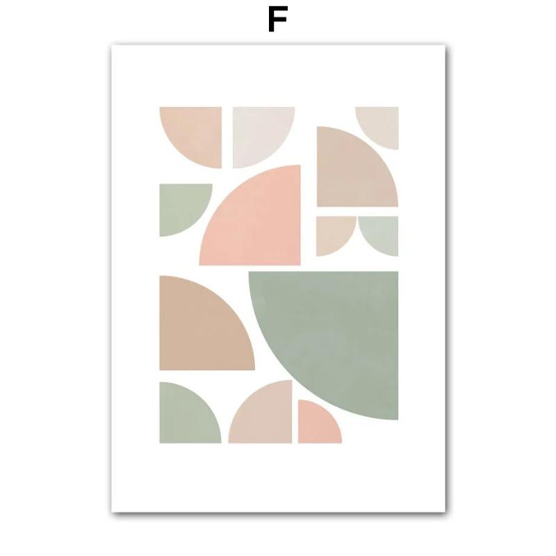 Abstract Nordic Rose Daisy Rainbow Sun Geometry Shapes Wall Art Posters Prints Canvas Painting Pictures For Living Room Decor