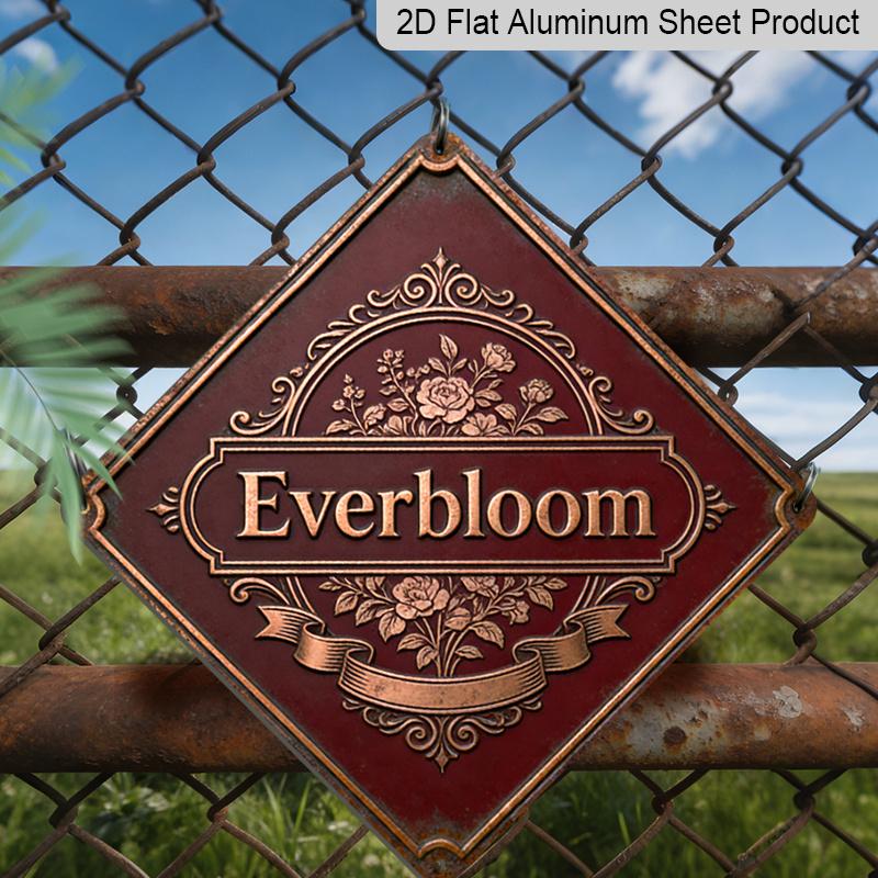 2D Flat, 1pc, Evergreen Theme, Decorative Gift for Gardening Lovers, Vintage Metal Sign, Suitable for Garden, Courtyard, Greenhouse, Living Room