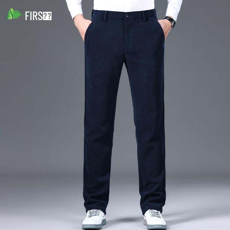 

Shanshan Men s Wool Blend Corduroy Straight-Leg Casual Pants 35