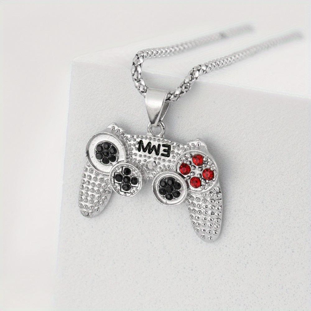 Collana Ciondolo Controller da Gioco per Uomo Gioiello Gamepad Borchiato Catena in Lega Non Placcata Accessorio Festa Videogiochi Regalo di Compleanno
