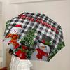 1pc Christmas Snowmen Decorative Placemat Umbrella with Plastic Handle,Suitable for All Seasons Home Travel Outdoor UmbrellaDD250