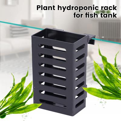 Support de plante d'aquarium suspendu noir Pots de plantes d'aquarium en plastique Paniers de plantation Pot aquatique pratique Décoration Aquascaping