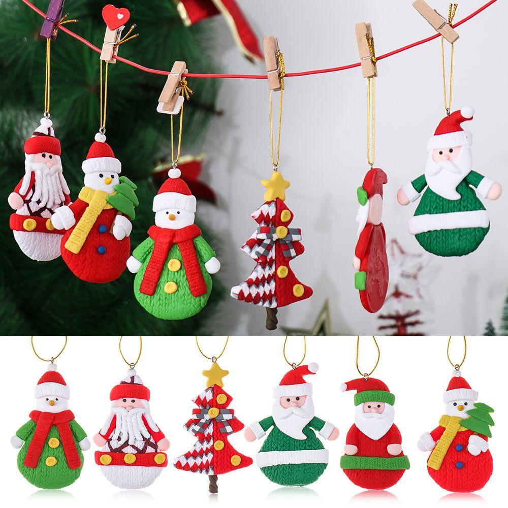 

Рождественские подвески Санта-Клауса из мягкой глины, украшения в виде капель, подарок, украшение для рождественской елки, фестиваль