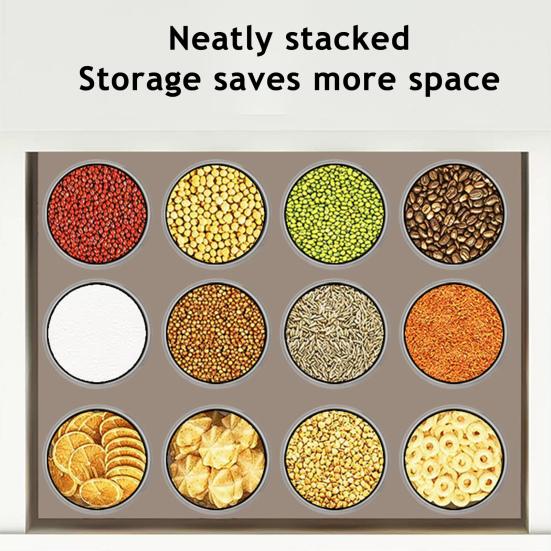 Yousheng Transparent Grain Canister Kitchen Sealed Jar Food-Grade Airtight Storage Container Pantry Organizer for Snacks Dried Foods Tea