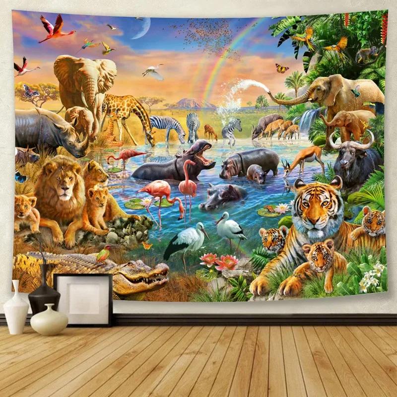 Forest Animal Tiger Decorative Tapestry Office Living Room Decor Home Wall Tapestry
