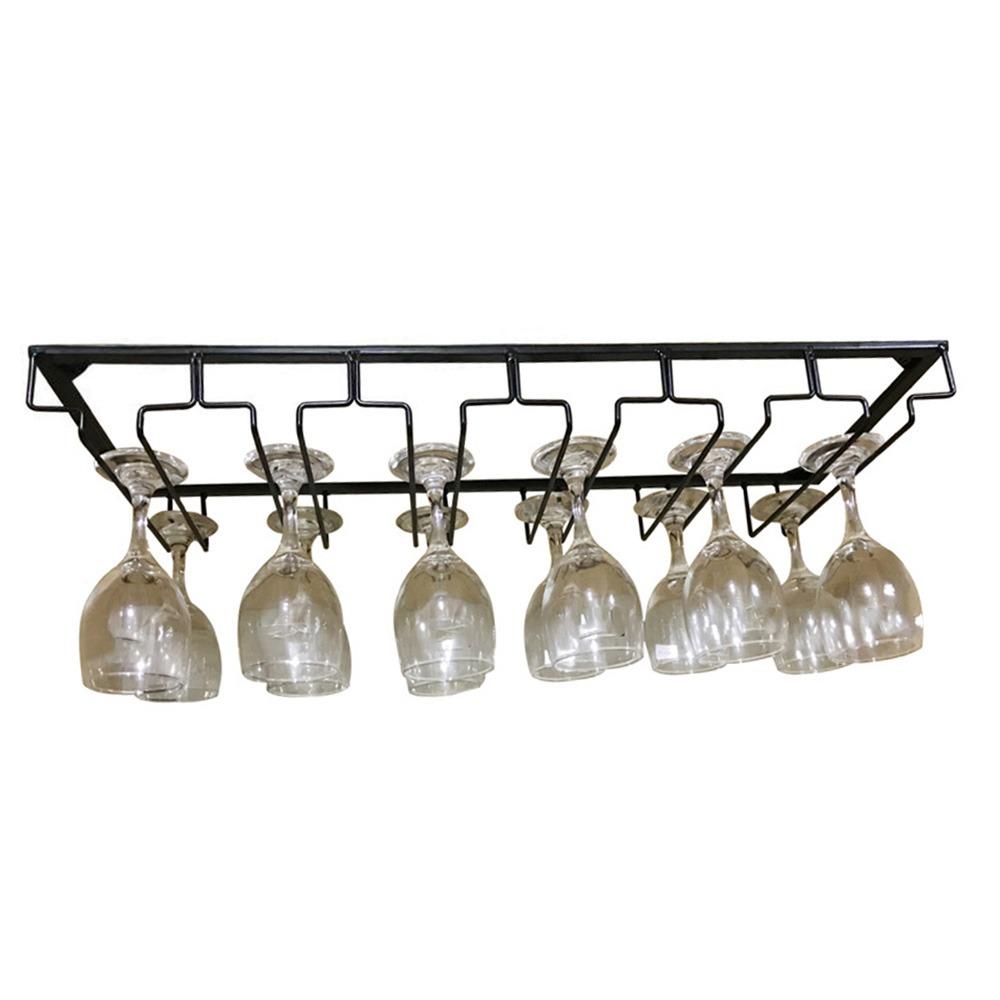 Black Wall Hanging Wine Glass Holder Iron Art Goblet Storage Rack  Glass Display
