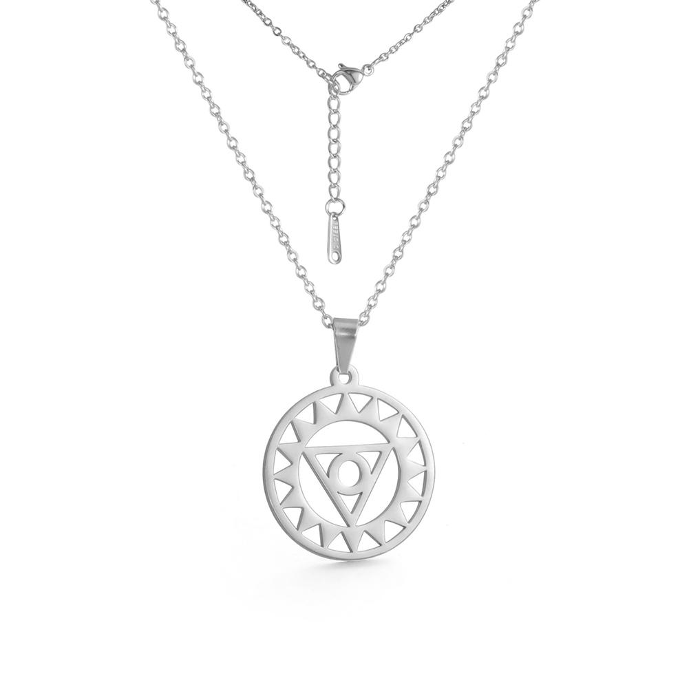 Dawapara Seven Chakras Symbol Pendants Stainless Steel Meditation Amulet Healing Spiritual Jewelry