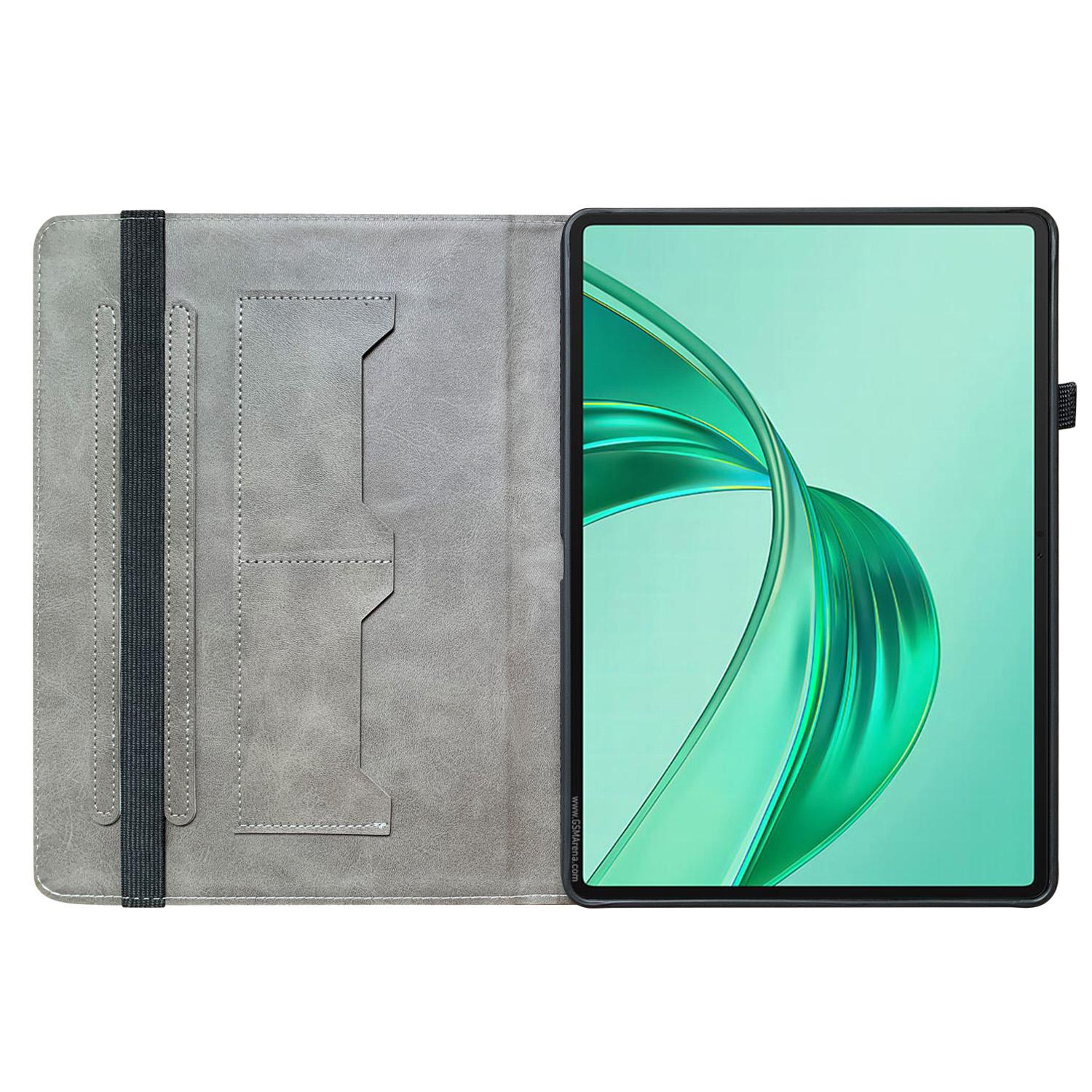 

For Honor Pad X8a Leather Case Pattern Printed Stand Tablet Cover with Card Slots Plum Blossom