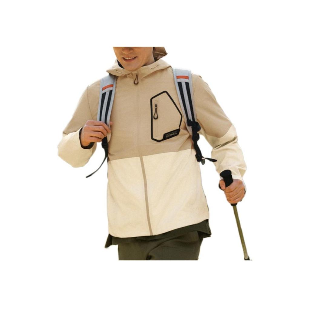 Skechers Outdoor Series Logo Print Comfortable Fashion Casual Versatile Jacket Men Jacket Eggshell P225M044-00V7