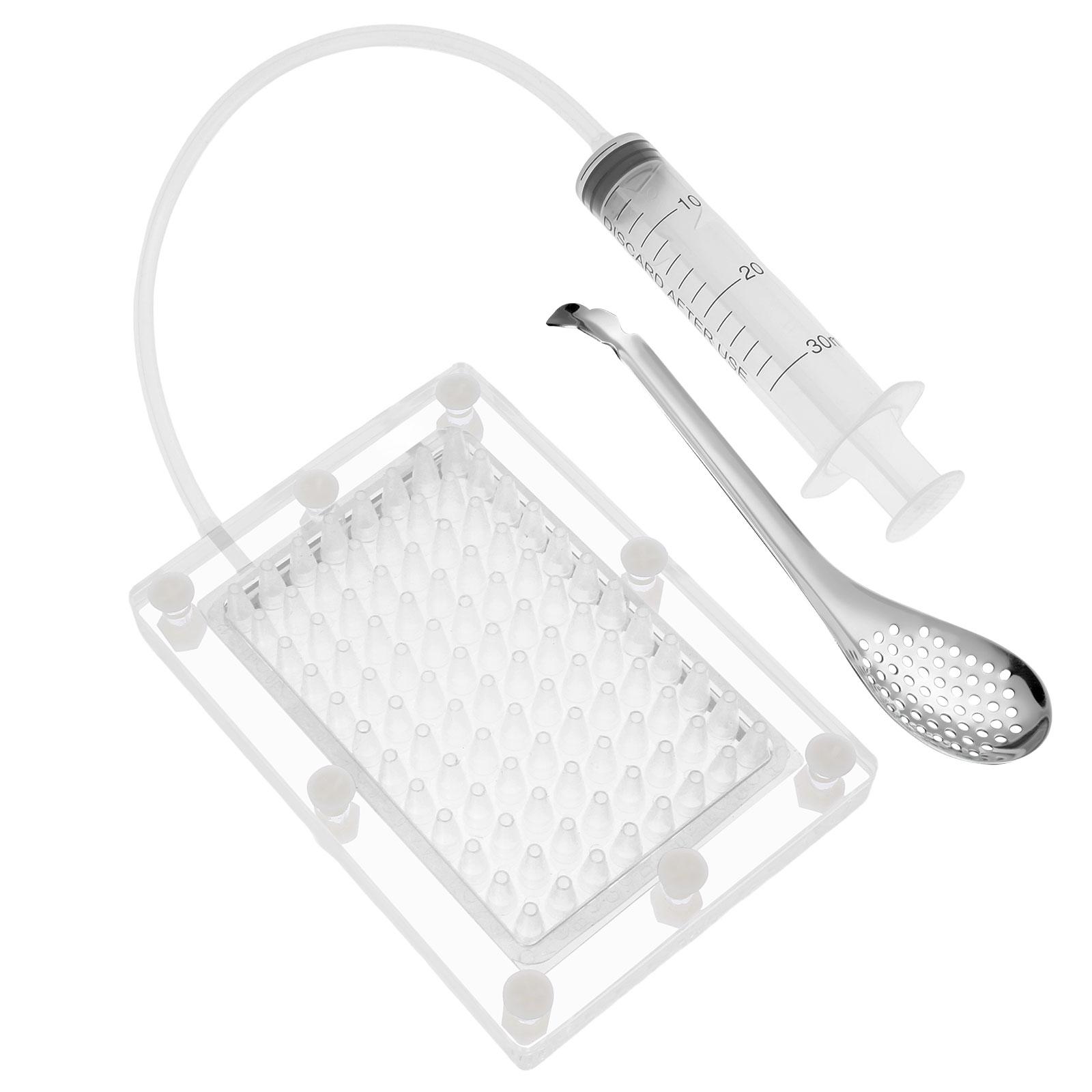 

Инструмент для сферификации икры Прозрачный набор для молекулярной гастрономии с ложкой Капельница для сферификации Креативные кухонные аксессуары белый