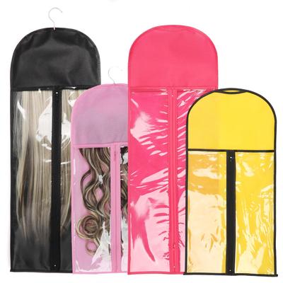 Wig Storage Bag: Non-Woven, Dustproof, Transparent with Zipper & Hanger