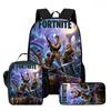 3Pcs Set Kids School Backpack With Lunch Bag & Pencil Bag,Cartoon Fortnite School Bags For Age 5-10,Lightweight For Boys Girls