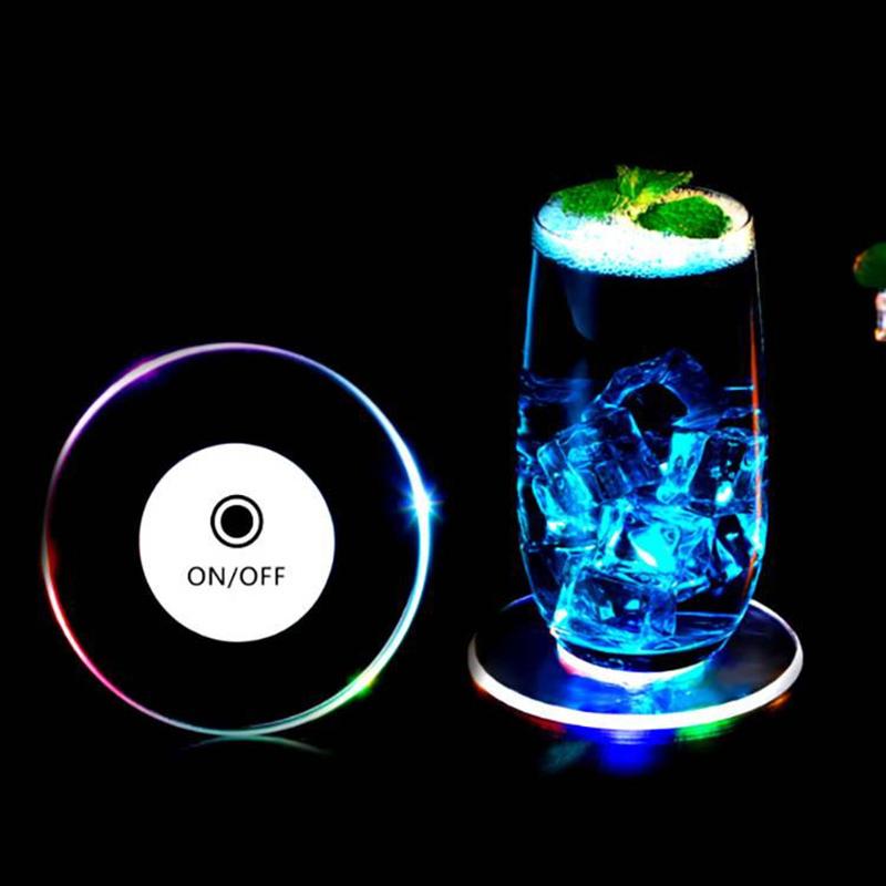1/10/20/30PCS LED Coaster Light Up Coasters Stickers Liquor Bottle Drink Luminous Cup Mat Club Bar Party Car Wedding Vase Decor