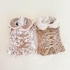 Autumn Winter Striped Lace Doll Collar Base Shirt Cute Corduroy Drawstring Vest Plush Bubble Sleeves Shoulder Strap Skirt Set