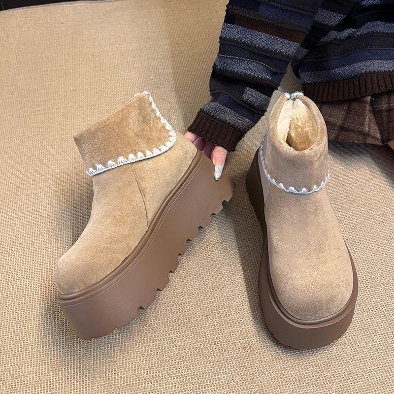 

Women s thick-soled winter fur one belt buckle lightweight warm anti cold padded snow boots non-slip wear casual sneakers lace cotton boots 40 хаки