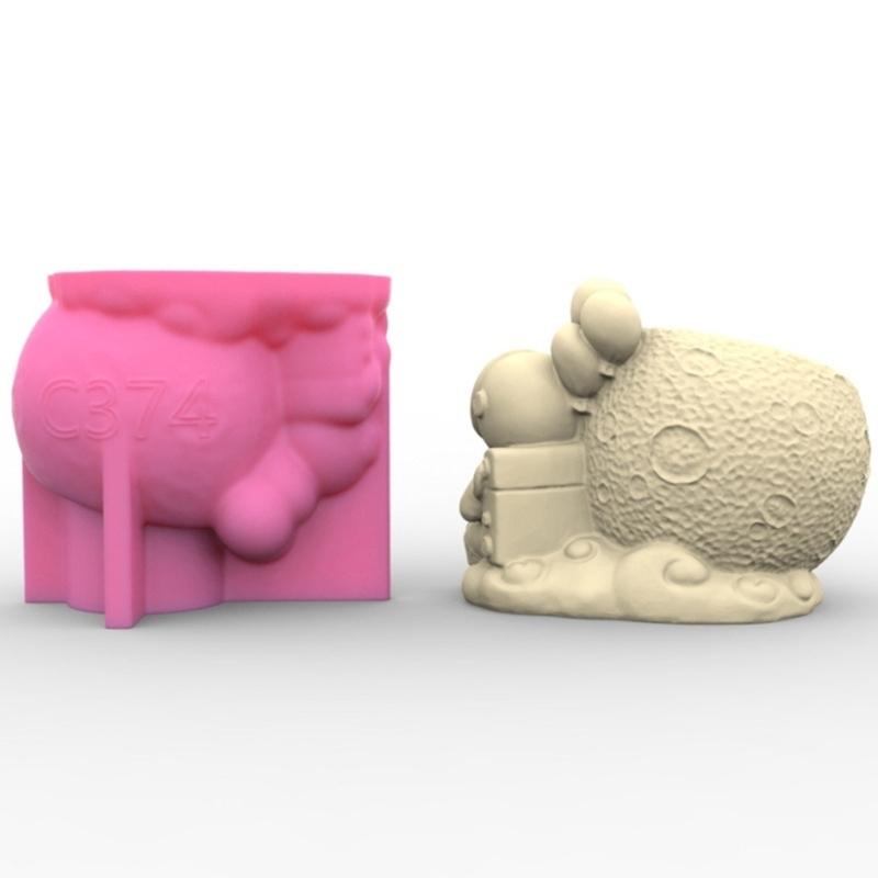 Flowerpot Silicone Mold Sitting Astronaut Shape Concrete Moulds Flowerpots Molds Cements Mould Silicone Material for DIY