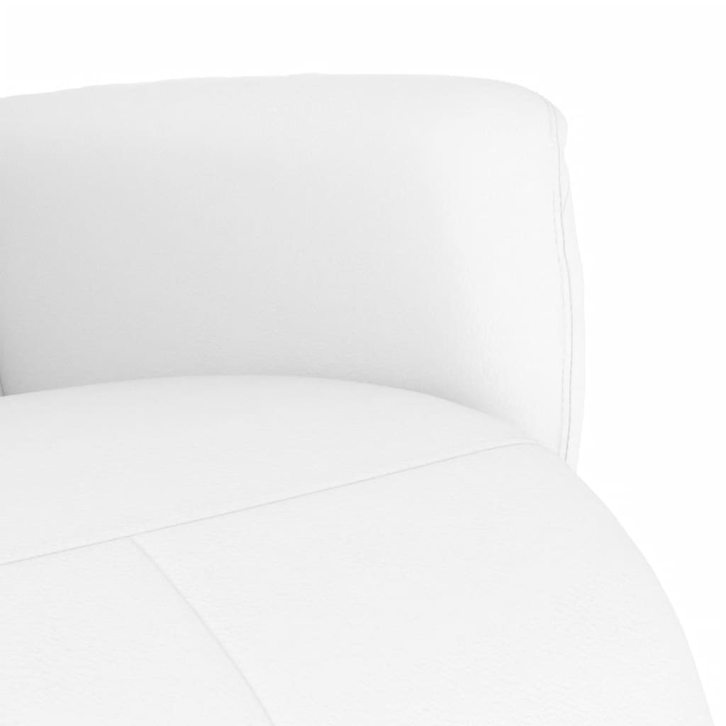 Recliner Chair with Footrest White Artificial Leather