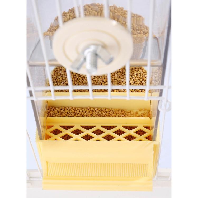 Plastic Parrots Food Holder Automatic Bird Feeder Hanging food Dispenser for Bird Cage Minimizing Waste for Small Birds