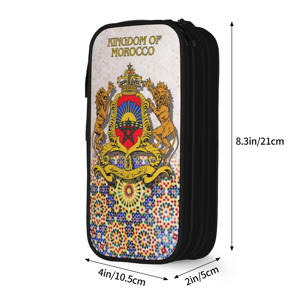Morocco Maroc flag Moroccan Pen Box Double Layer Large Capacity Office Accessories Pencil Box Perfect Gifts