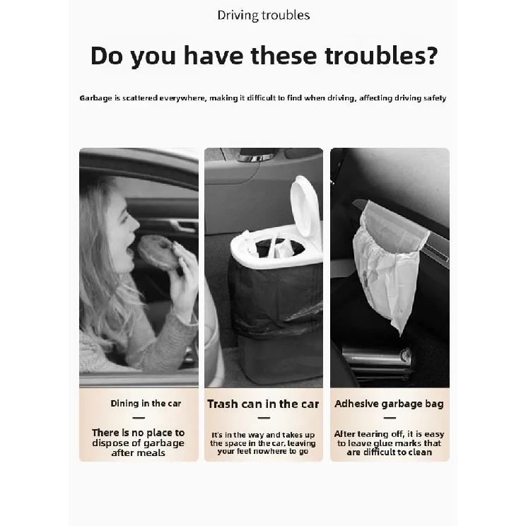 Car Leather Garbage Bags, Rear Seat Backrest Hanging Magnetic Absorption for Car Interior Cleaning Supplies