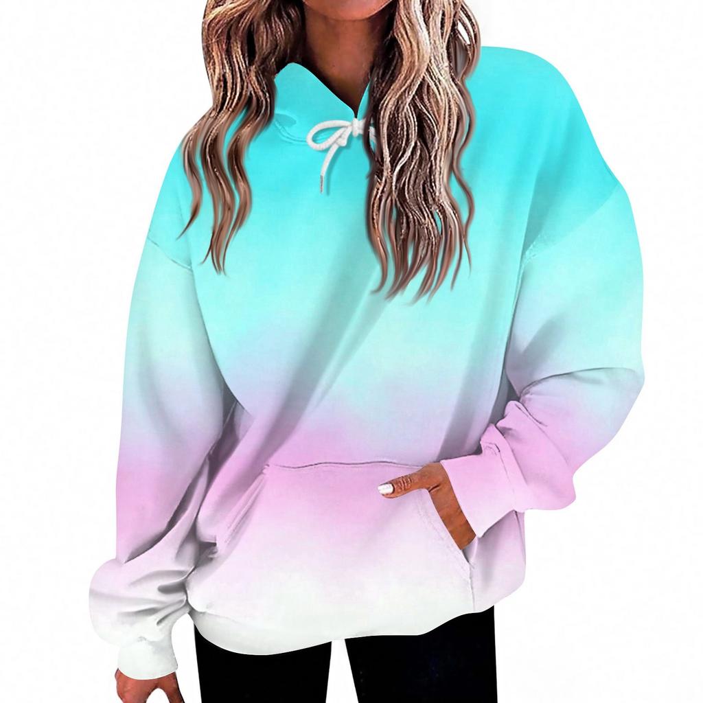 Damenmode Täglicher Lässiger Hoodie Langarm Bedrucktes Oberteil