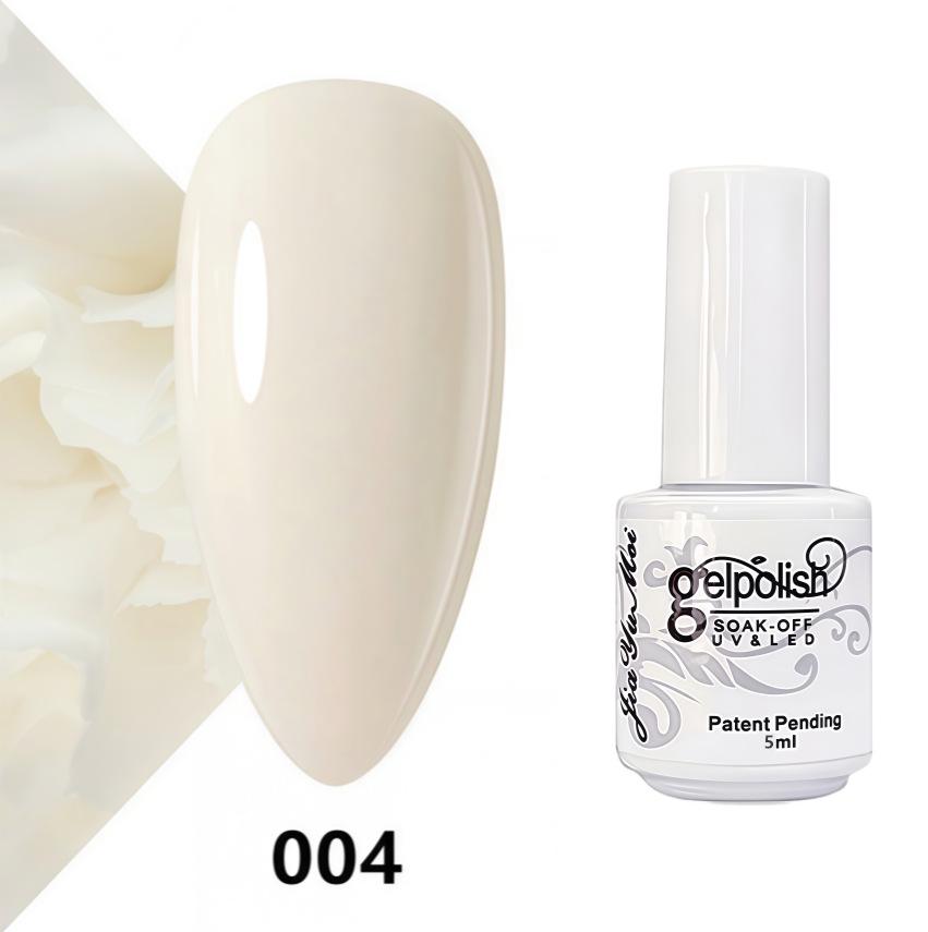 GELPOLISH Nail Art Set: Base, Top Coat, Transparent & White Gel Polishes
