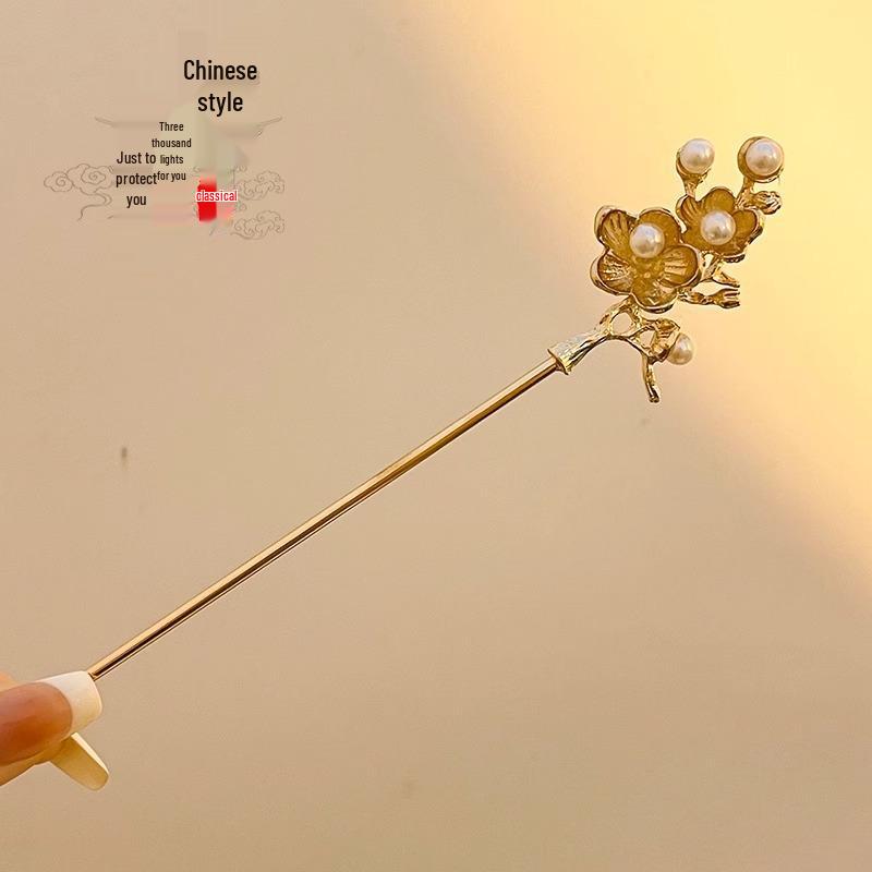 Traditional Sandalwood Hairpin for Chinese Cheongsam & Hanfu Updo