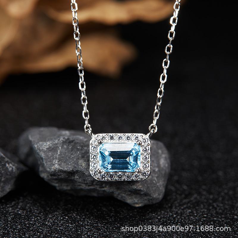 S925 Sterling Silver Natural Colored Treasure, Sugar Cube Stud Earrings, Ear Jewelry Gifts, Light Luxury, Elegant Niche Temperament, High-End Earrings