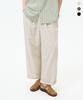 TRILLION Double-Pleat Tapered Linen Wide Elastic Waist Pants_3Color